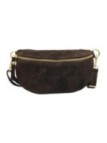 Soleil Chic Sac Banane cuir Demi Lune Nubuck Marron