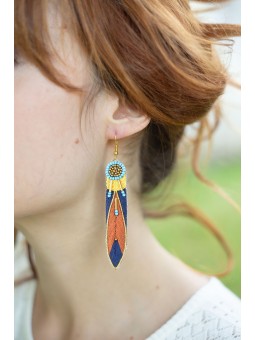 Boucles d'oreilles APSA Navy NAHUA