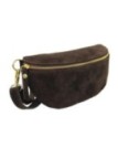 Soleil Chic Sac Banane cuir Demi Lune Nubuck Marron