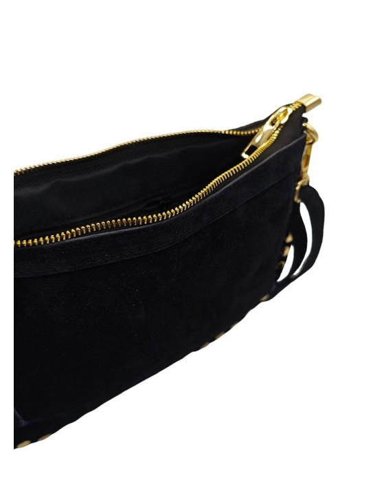 Soleil Chic Pochette Bandouliere Cloute Nubuck Noir