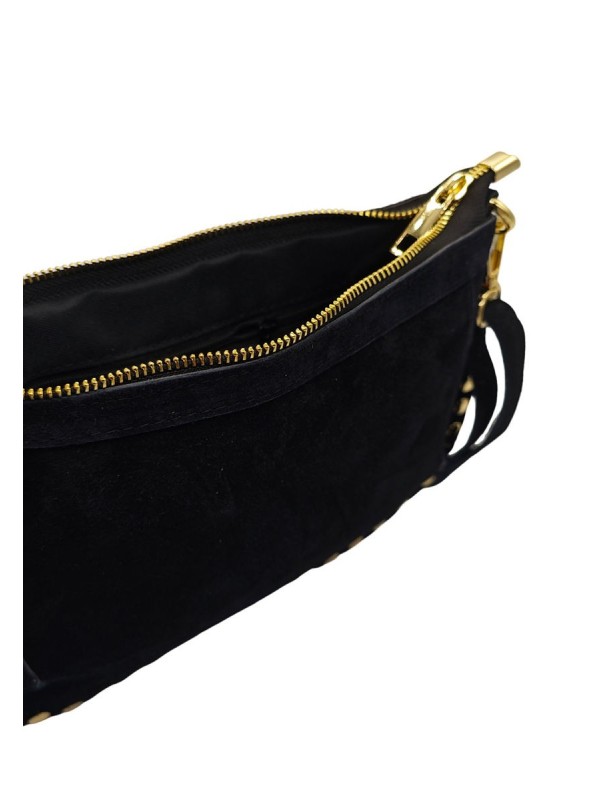 Soleil Chic Pochette Bandouliere Cloute Nubuck Noir