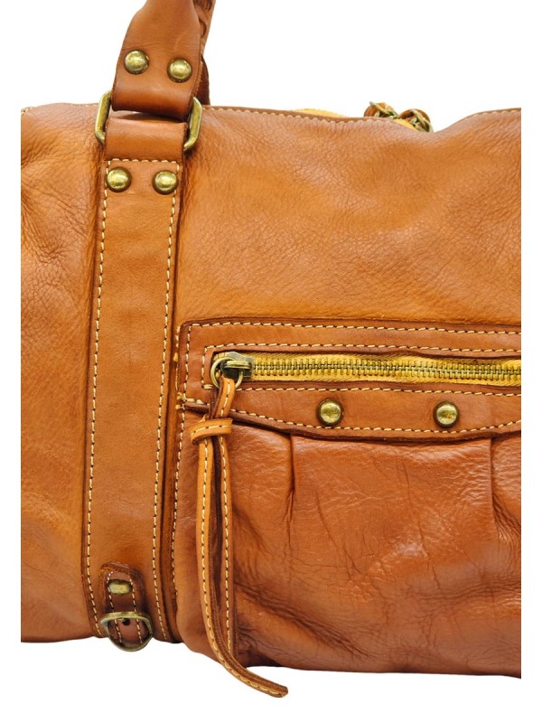 Daisy Large Cuir Vintage Camel