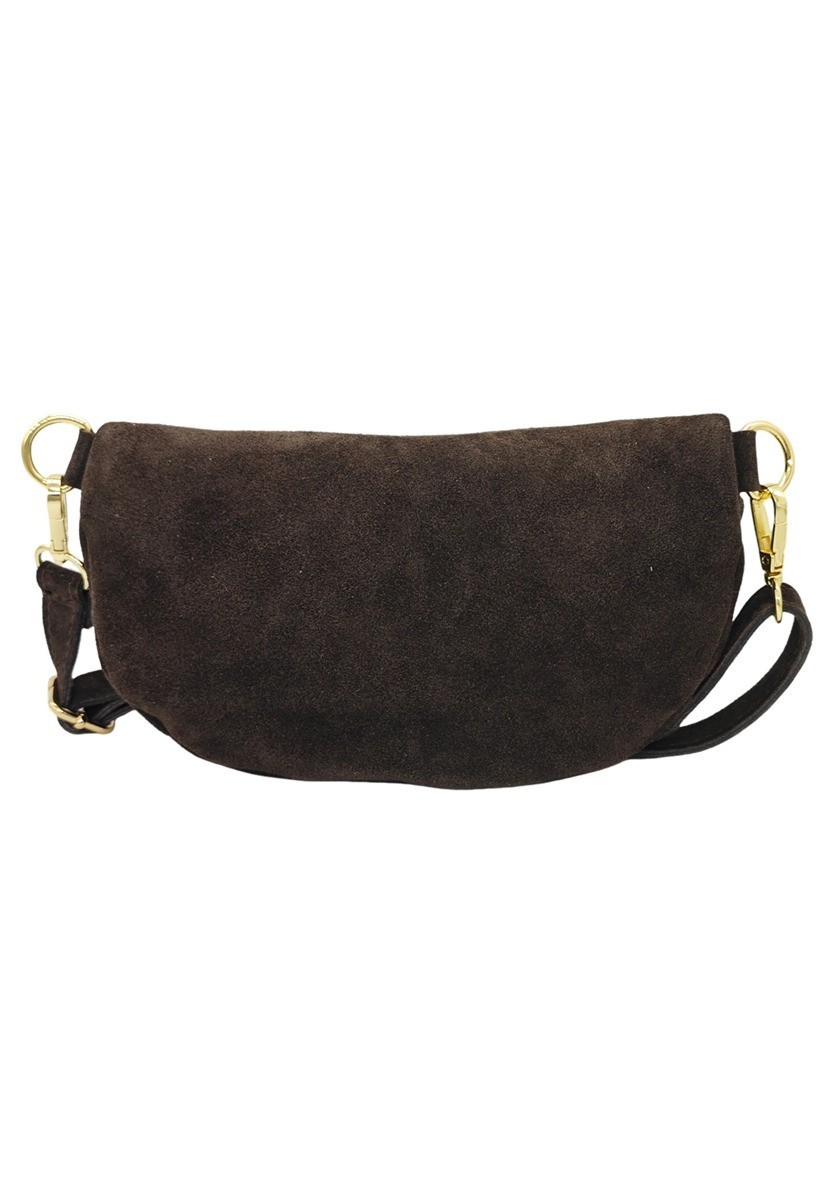 Soleil Chic Sac Banane cuir Demi Lune Nubuck Marron