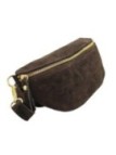 Soleil Chic Sac Banane cuir Demi Lune Nubuck Marron