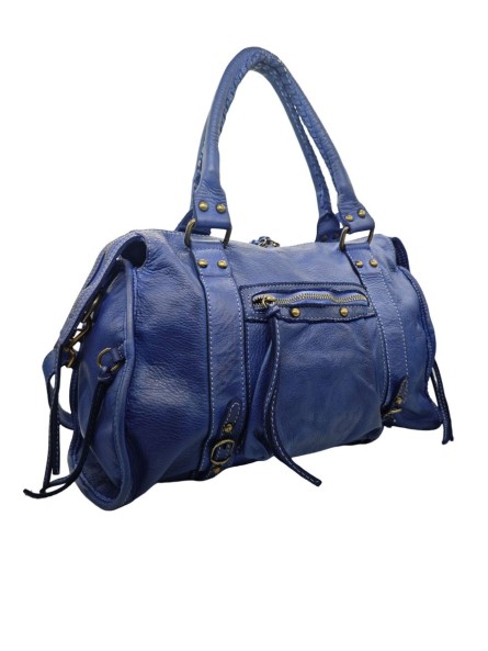 Daisy Large Cuir Vintage Bleu