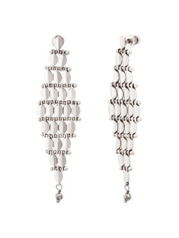 Satellite - BABYLONE Boucles d'oreilles maille bijou hématite grise - Argent