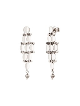 Satellite - BABYLONE Petites Boucles d'oreilles maille bijou hématite grise - Argent
