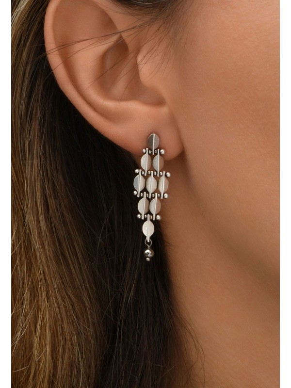 Satellite - BABYLONE Petites Boucles d'oreilles maille bijou grenat - doré