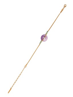 Satellite - BABYLONE Bracelet fin réglable améthyste fils de soie - violet