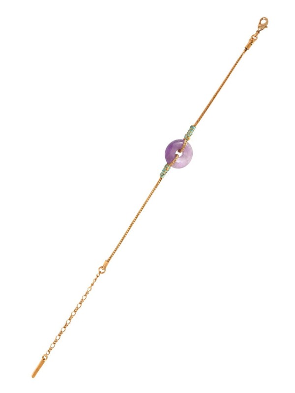 Satellite - BABYLONE Bracelet fin réglable améthyste fils de soie - violet