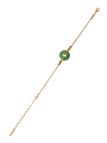 Satellite - BABYLONE Bracelet fin réglable agate verte fils de soie - vert