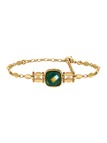 Satellite - BABYLONE Bracelet fin réglable cabochon en agate - vert
