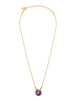 Satellite - BABYLONE Collier pendentif réglable améthyste fils de soie - violet