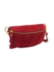 Soleil Chic Sac Banane cuir Demi Lune Nubuck Rouge