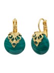 Satellite - POSITANO Boucles d'oreilles dormeuses malachite et cristal