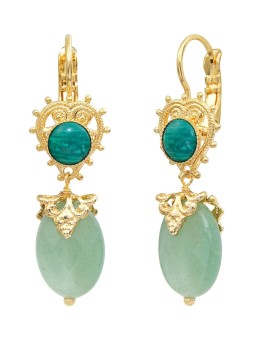 Satellite - POSITANO Boucles d'oreilles dormeuses cabochon aventurine