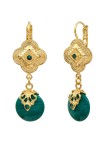 Satellite - POSITANO Boucles d'oreilles dormeuses malachite et cristaux