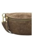 Soleil Chic Sac Banane cuir Demi Lune Nubuck Taupe