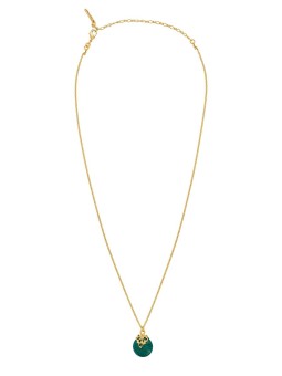 Satellite - POSITANO Collier pendentif fin réglable malachite et cristal vert