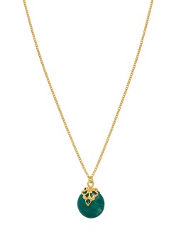 Satellite - POSITANO Collier pendentif fin réglable malachite et cristal vert