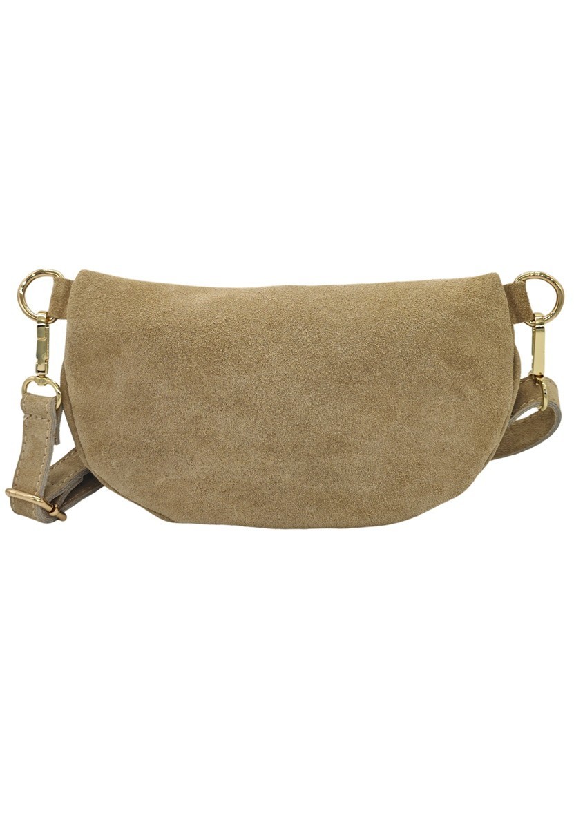 Soleil Chic Sac Banane cuir Demi Lune Nubuck Beige