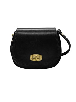 Soleil Chic - Mini Sac Besace Cuir Vintage Noir
