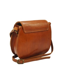 Soleil Chic - Mini Sac Besace Cuir Vintage Cognac