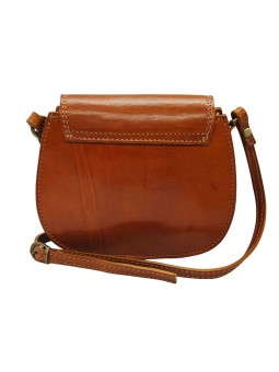 Soleil Chic - Mini Sac Besace Cuir Vintage Cognac