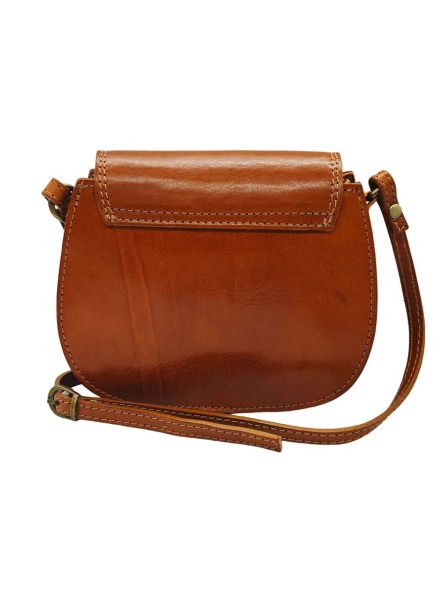 Soleil Chic - Mini Sac Besace Cuir Vintage Cognac