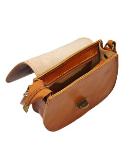 Soleil Chic - Mini Sac Besace Cuir Vintage Cognac