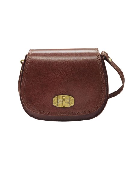 Soleil Chic - Mini Sac Besace Cuir Vintage Marron