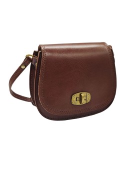 Soleil Chic - Mini Sac Besace Cuir Vintage Marron