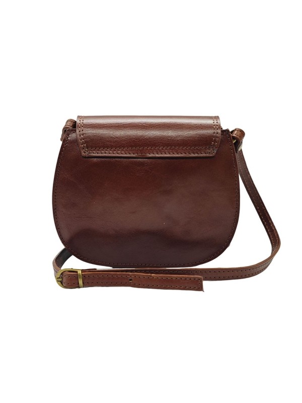 Soleil Chic - Mini Sac Besace Cuir Vintage Marron