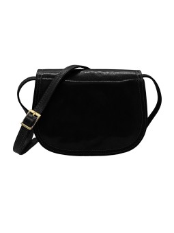Soleil Chic - Petit Sac Besace Cuir Vintage Noir
