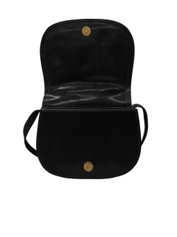 Soleil Chic - Petit Sac Besace Cuir Vintage Noir