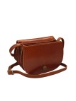 Soleil Chic - Petit Sac Besace Cuir Vintage Cognac