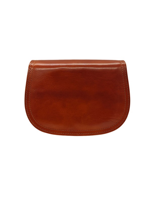 Soleil Chic - Petit Sac Besace Cuir Vintage Cognac