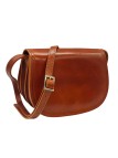 Soleil Chic - Petit Sac Besace Cuir Vintage Cognac