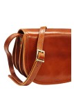 Soleil Chic - Petit Sac Besace Cuir Vintage Cognac
