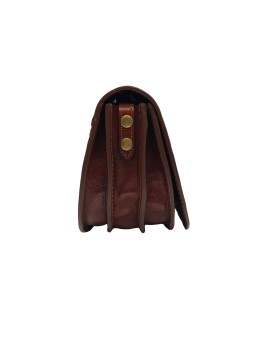 Soleil Chic - Petit Sac Besace Cuir Vintage Marron