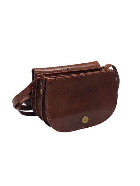Soleil Chic - Petit Sac Besace Cuir Vintage Marron