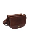 Soleil Chic - Petit Sac Besace Cuir Vintage Marron