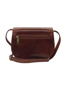 Soleil Chic - Petit Sac Besace Cuir Vintage Marron