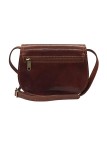 Soleil Chic - Petit Sac Besace Cuir Vintage Marron