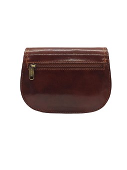 Soleil Chic - Petit Sac Besace Cuir Vintage Marron