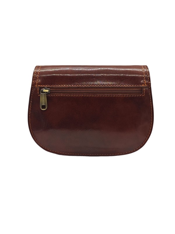 Soleil Chic - Petit Sac Besace Cuir Vintage Marron