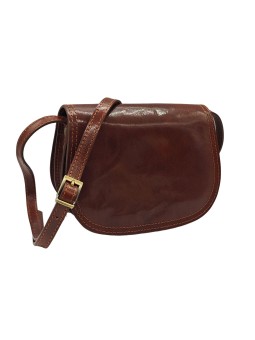 Soleil Chic - Petit Sac Besace Cuir Vintage Marron