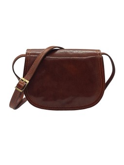 Soleil Chic - Petit Sac Besace Cuir Vintage Marron