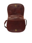 Soleil Chic - Petit Sac Besace Cuir Vintage Marron