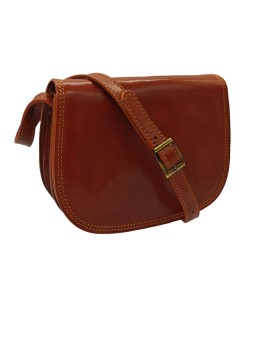 Soleil Chic - Sac Besace Cuir Vintage Cognac